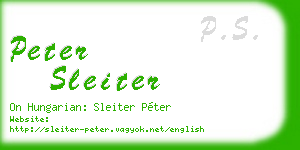 peter sleiter business card